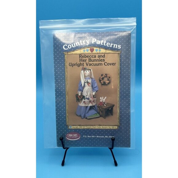 Vacuum Cover Sewing Bunny PATTERN With Small Bunnies Ozark Crafts Vtg #111 RARE - Picture 1 of 2